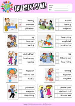Children Games ESL Multiple Choice Worksheet For Kids