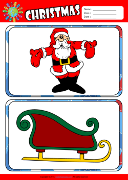 Christmas ESL Flashcards Set for Kids