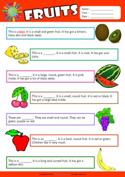 Fruits Find the Words ESL Vocabulary Worksheet