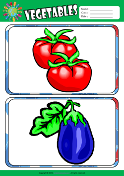 Vegetables ESL Flashcards Set for Kids