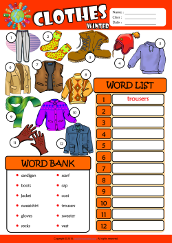 Winter Clothes ESL Find and Write the Words Worksheet For Kids