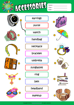 Accessories ESL Matching Exercise Worksheet For Kids