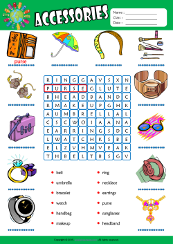 Accessories Word Search Puzzle ESL Vocabulary Worksheet