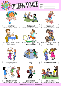 Children Games Picture Dictionary ESL Vocabulary Worksheet