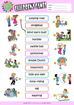 Children Games ESL Matching Exercise Worksheet For Kids