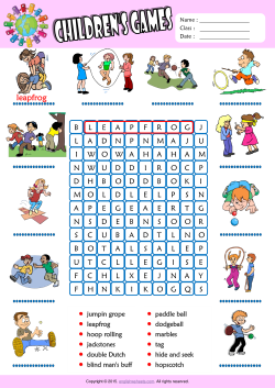 Children Games Word Search Puzzle ESL Vocabulary Worksheet