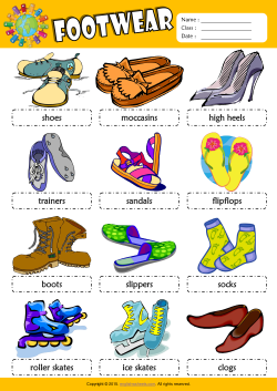 Footwear Picture Dictionary ESL Vocabulary Worksheet
