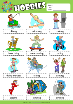 Hobbies Picture Dictionary ESL Vocabulary Worksheet