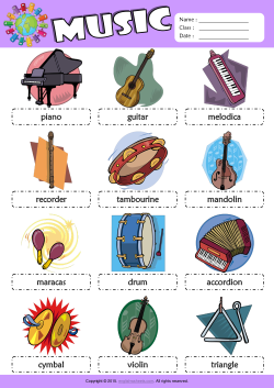 Musical Instruments Picture Dictionary ESL Vocabulary Worksheet