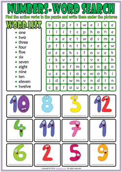 numbers esl printable worksheets for kids 2