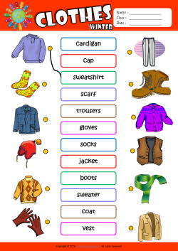 Winter Clothes ESL Matching Exercise Worksheet For Kids